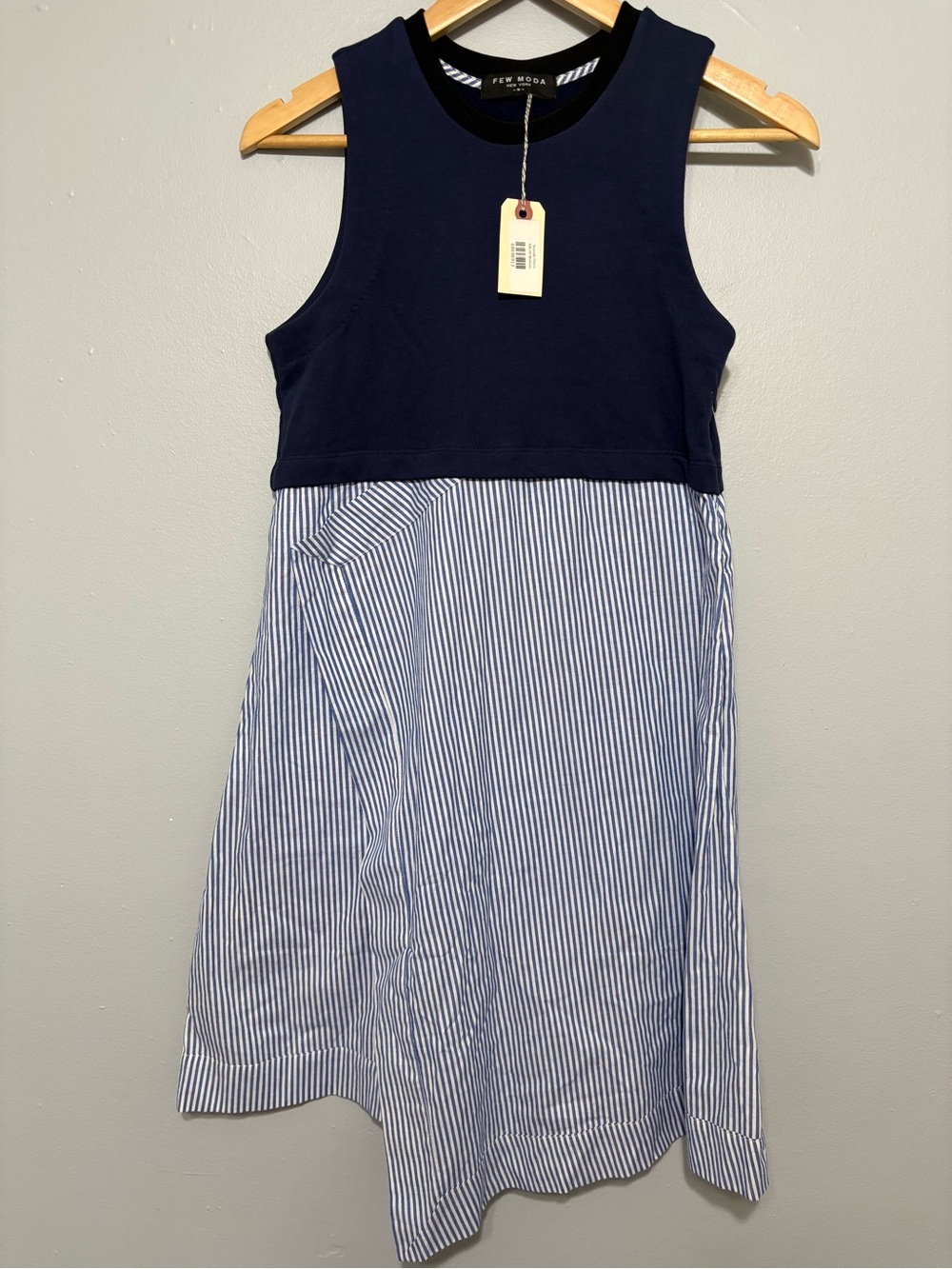 Few Moda Seaside Mixed Media Asymmetrical Dress NWT M